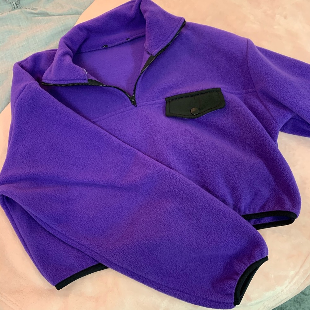 Purple cropped quarter zip up
